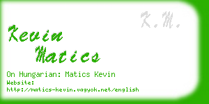 kevin matics business card